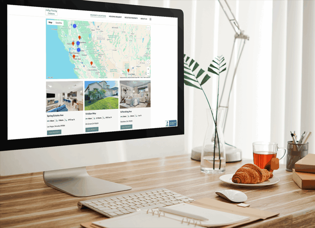valley housing solutions property search website design
