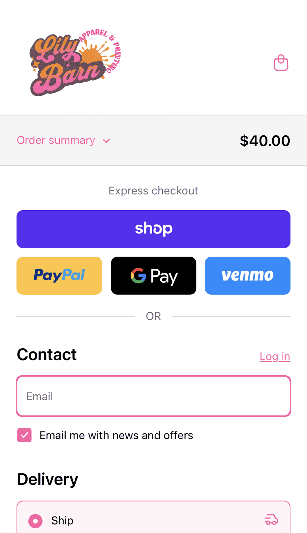 the lily barn shopify store design