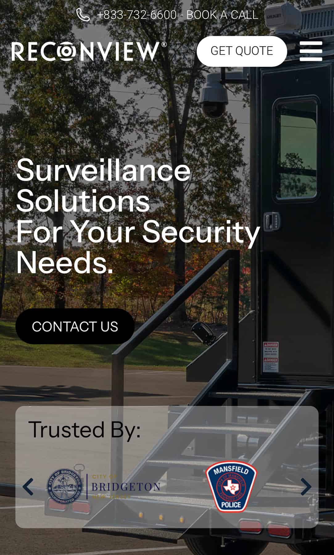 ReconView updated homepage design for website.