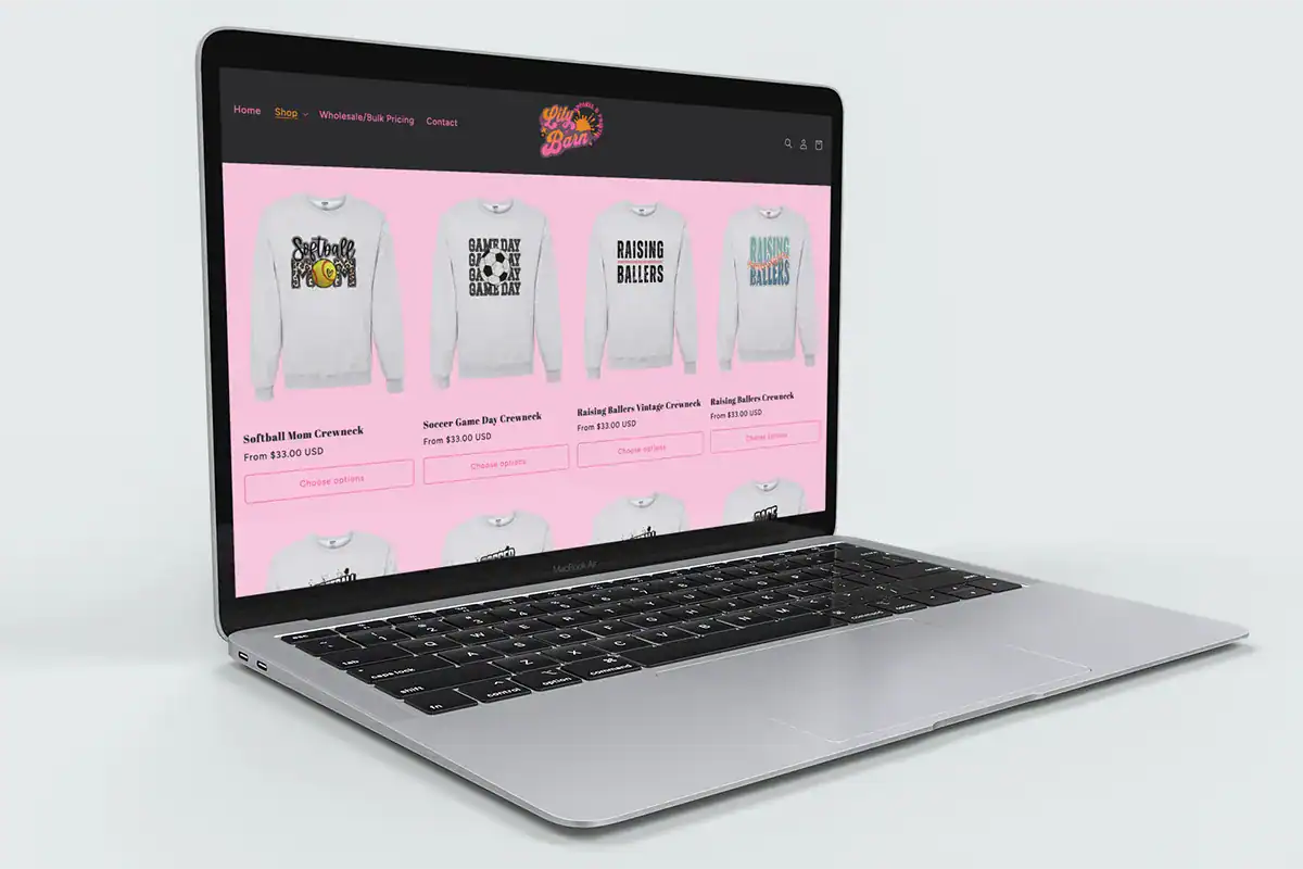 custom Shopify website design for online store