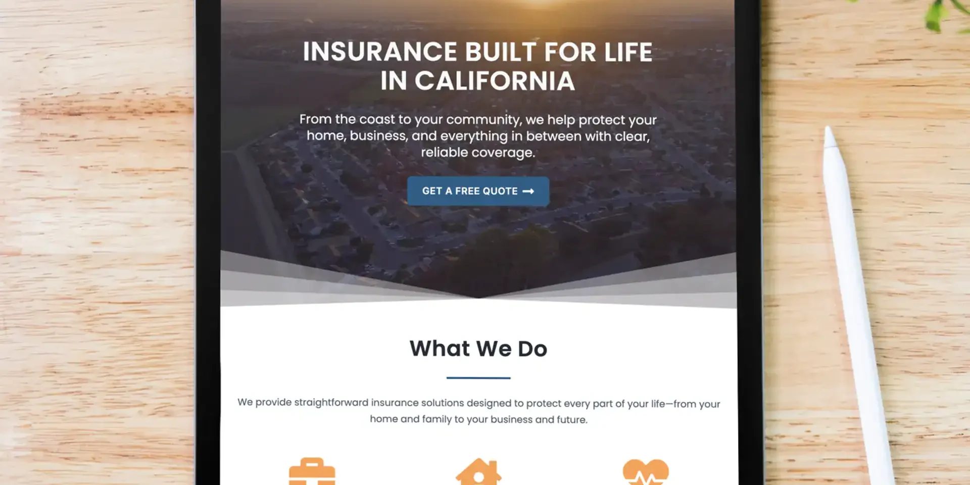 insurance agency-landing page-website template