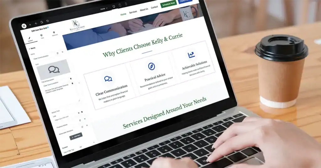 Updating website content in WordPress using Elementor to keep a small business website current and accurate.